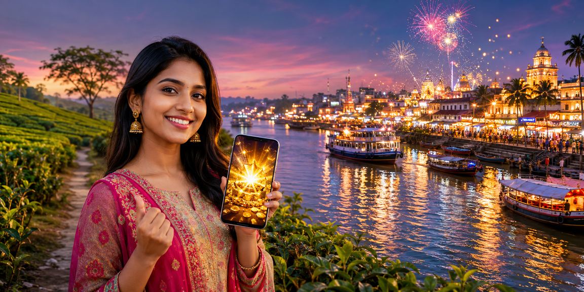 Using a casino app at a tea garden in Barishal
